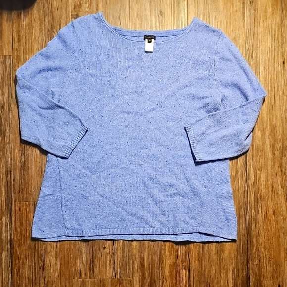Talbots Sweaters - Womens Talbots Cotton Nylon Wool Light Blue Knit Sweater XL